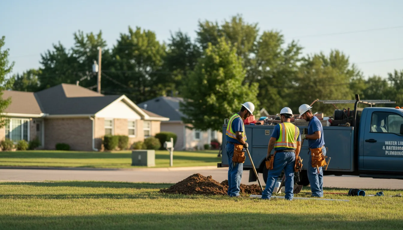 Residential water line and bathroom plumbing service in Edwardsport, IN